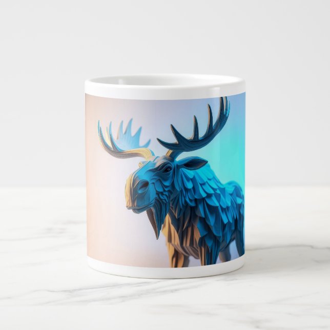 Caneca De Café Grande Majestade do Alce Azul (Frente)