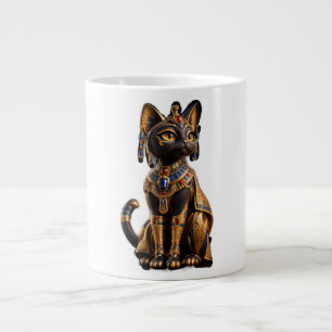 Caneca De Café Grande Majestosa Deidade Felina Egípcia Antiga Dourada