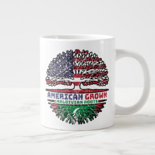 Caneca De Café Grande Maldivas Maldivian American Tree Roots Flag