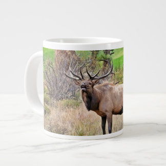 Caneca De Café Grande Male Elk no Parque Estes, Colorado, em setembro