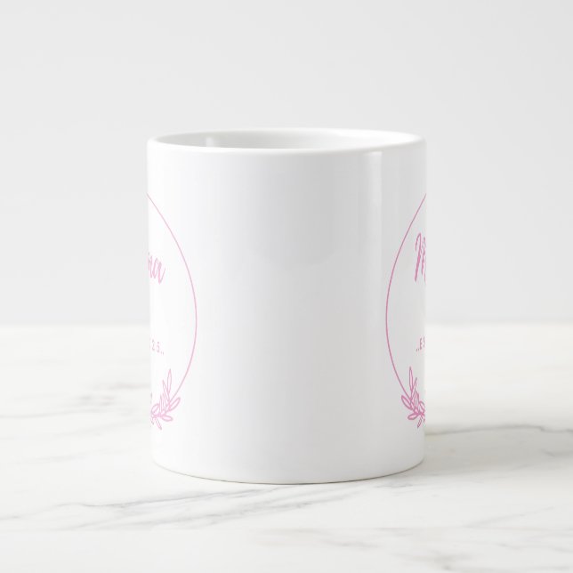 Caneca De Café Grande Mama Est.2025 shirt -Mother gift Pink Minimal -  (Frente)