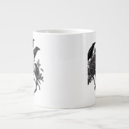 Caneca De Café Grande Mama Skull E Crows Halloween Jumbo Mug