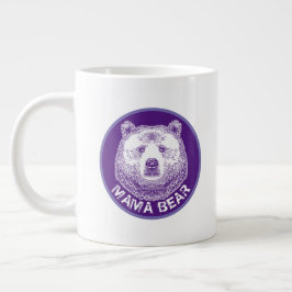Caneca De Café Grande Mama Urso, Ilustração Desenhada À Mão