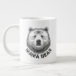 Caneca De Café Grande Mama Urso, Ilustração Desenhada À Mão