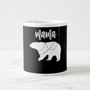 Caneca De Café Grande Mama Urso Polar Corda De Luzes De Natal