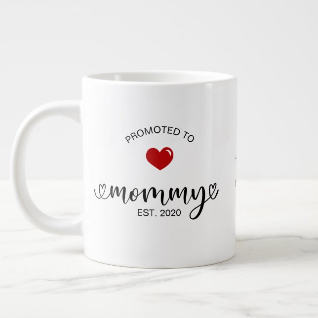 Caneca De Café Grande Mamãe Estabelecida Promovida a Mãe (Esquerda)