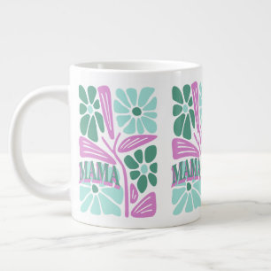 Caneca De Café Grande Mamãe Floral Caprichosa 
