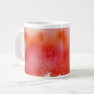 Caneca De Café Grande Mancha vermelha, abstrato de aquarela pintada