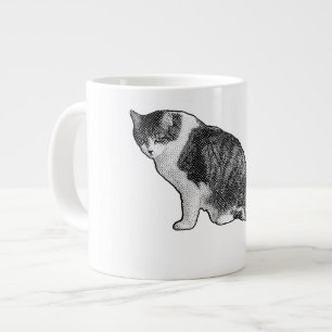 Caneca De Café Grande Manga Dot Cat Traz Humor para as Manhãs