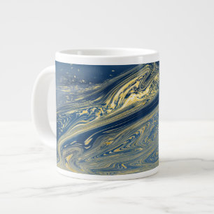 Caneca De Café Grande Mangueiras especiais, azuis e metálicas douradas