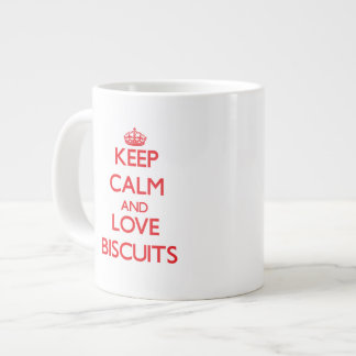 Caneca De Café Grande Mantenha a calma e ame os biscoitos