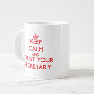 Caneca De Café Grande Mantenha a calma e confie em seu secretário