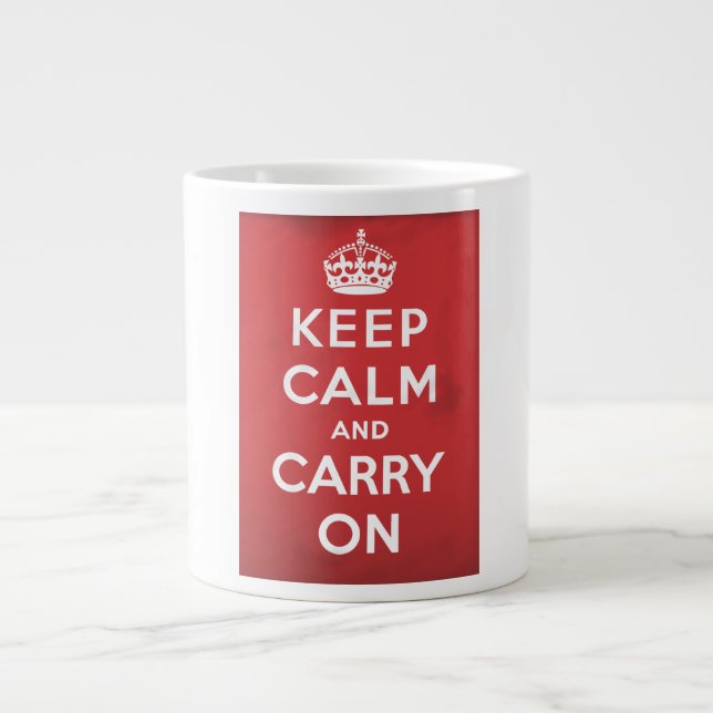 Caneca De Café Grande Mantenha a Calma e Continue (Frente)