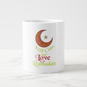 Caneca De Café Grande Mantenha a calma e o amor do Ramadã