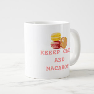 Caneca De Café Grande mantenha a calma e o Macaron