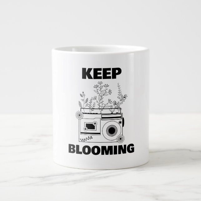 Caneca De Café Grande Mantenha Blooming Radio Wildflower Specialty Mug (Frente)