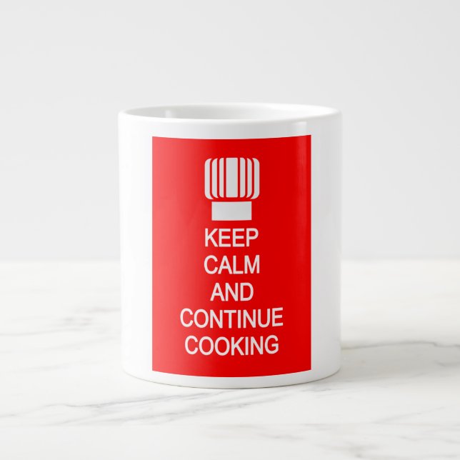 Caneca De Café Grande Mantenha Calmo Chef Jumbo Mug (Frente)