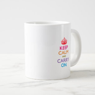 Caneca De Café Grande MANTENHA O CALM E CONTINUE COM multicoloração