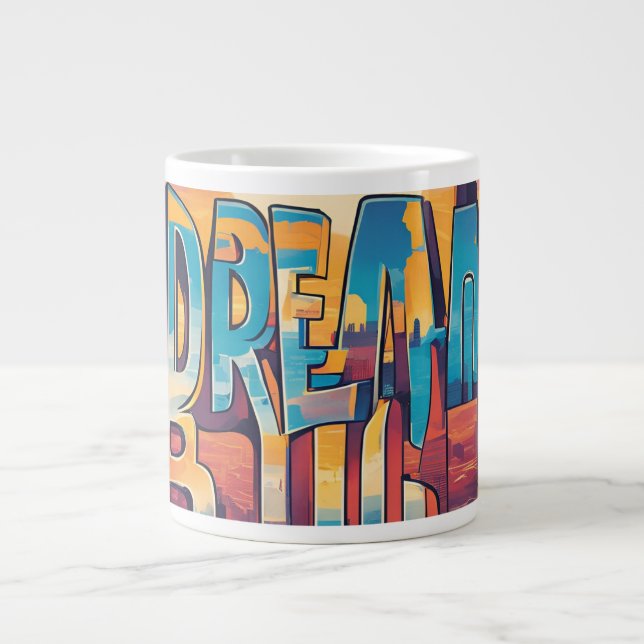 Caneca De Café Grande Mantenha-se inspirado - Designs motivacionais e de (Frente)