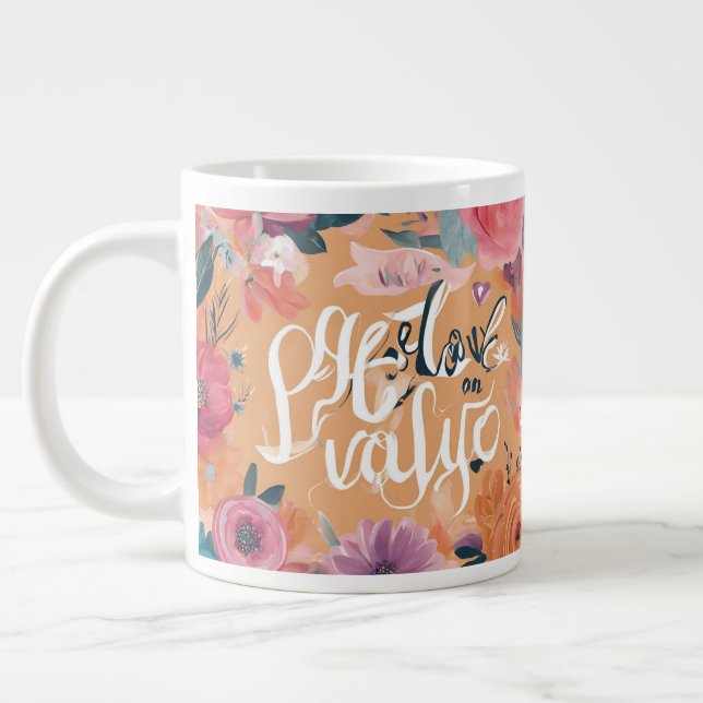 Caneca De Café Grande Mantenha-se inspirado - Designs motivacionais e de (Esquerda)
