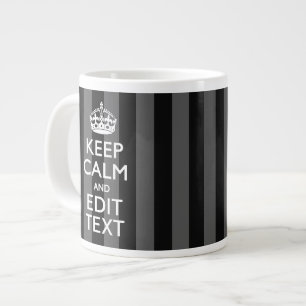 Caneca De Café Grande Mantenha-se personalizado CALMANDO seu texto em fa