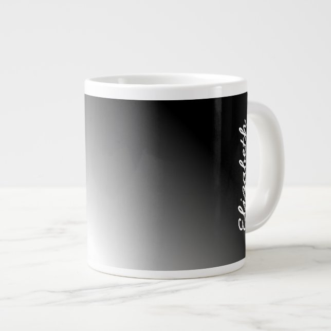 Caneca De Café Grande Mão branca preta (Frente Esquerda)