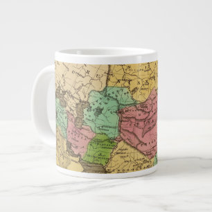 Caneca De Café Grande Mapa 2 do Atlas Colorido da Ásia