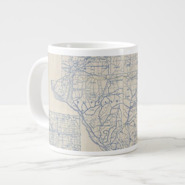 Caneca De Café Grande Mapa 6 da Bicicleta de Wisconsin (Frente Esquerda)