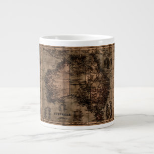 Caneca De Café Grande Mapa Antigo da Austrália