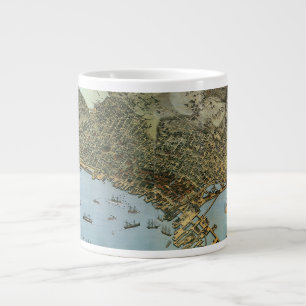 Caneca De Café Grande Mapa Antigo da Cidade de Seattle Washington