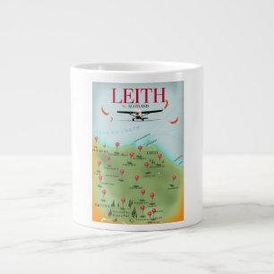 Caneca De Café Grande Mapa antigo de Leith Escócia