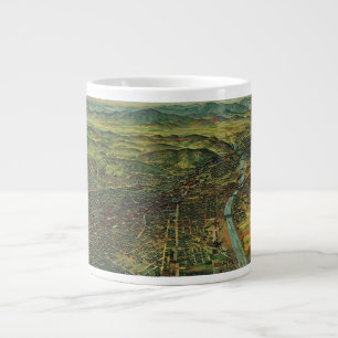 Caneca De Café Grande Mapa Antigo de Los Angeles, Califórnia e Rio