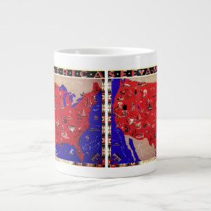 Caneca De Café Grande Mapa Antigo do Bureau de Turismo dos Estados Unido