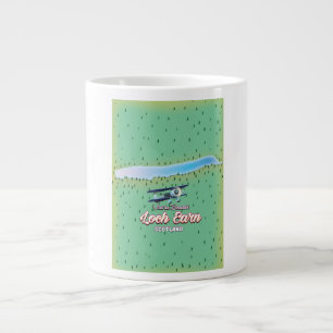 Caneca De Café Grande Mapa antigo do Loch Earn Escócia