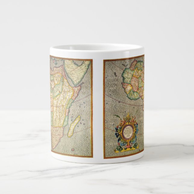Caneca De Café Grande Mapa Antiquado Gerardus Mercator da África (Frente)