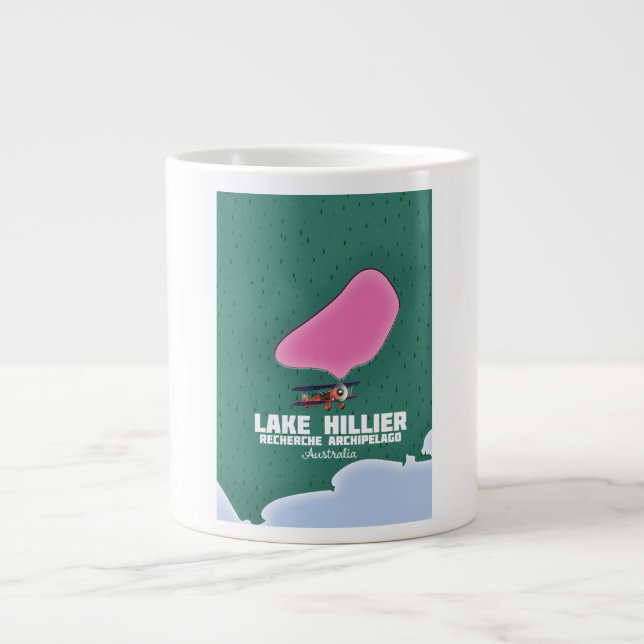 Caneca De Café Grande Mapa australiano do lago Hillier. (Frente)