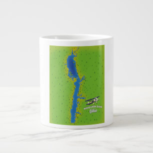 Caneca De Café Grande Mapa Cartográfico da Barragem Hoover Ohio