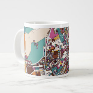 Caneca De Café Grande Mapa Colorido de Brasília