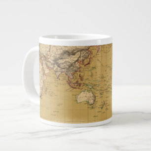 Caneca De Café Grande Mapa Continental