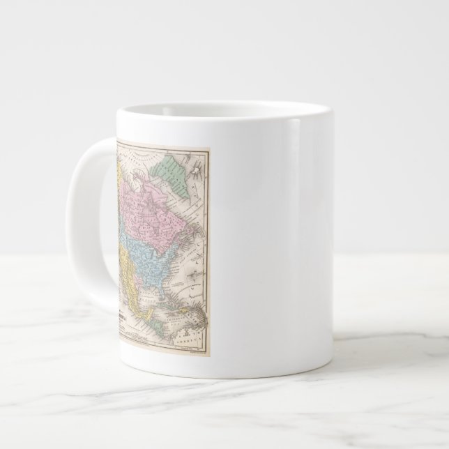 Caneca De Café Grande Mapa da América do Norte 2 (Frente Esquerda)