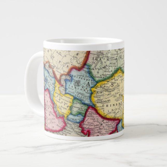 Caneca De Café Grande Mapa Da Ásia (Frente Esquerda)