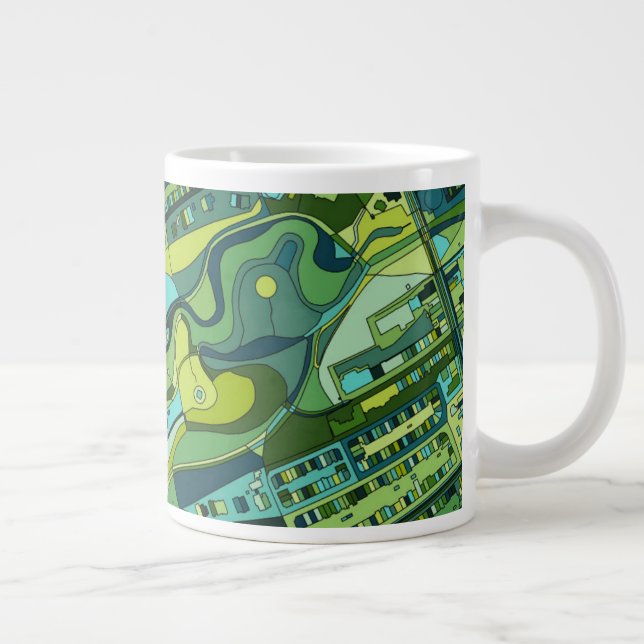 Caneca De Café Grande Mapa da Estrutura da Cidade de Amsterdã (Direita)