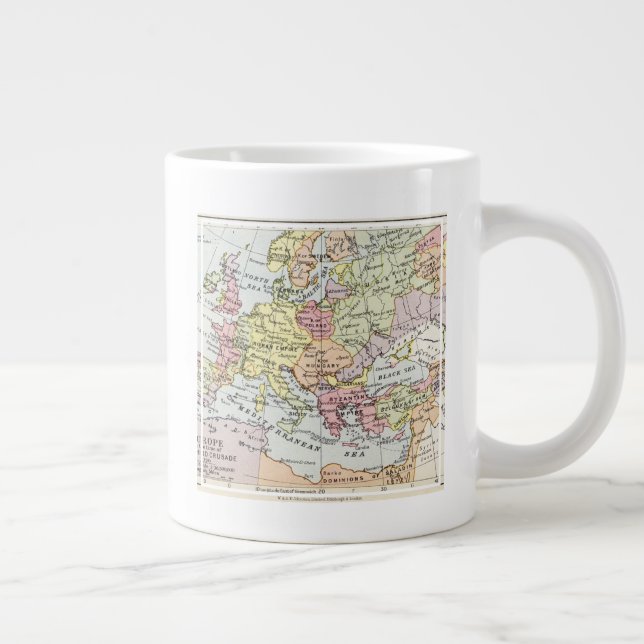 Caneca De Café Grande Mapa da Europa| Terceira cruzada (Direita)