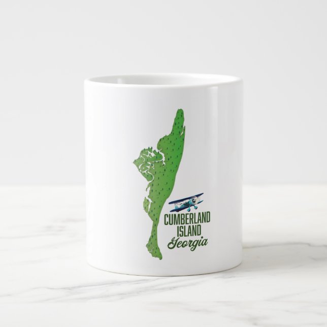 Caneca De Café Grande Mapa da ilha Cumberland Geórgia (Frente)