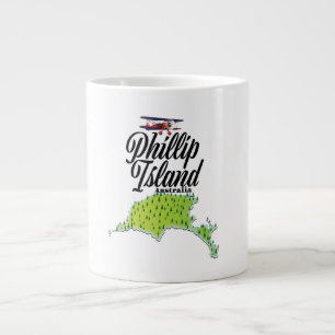 Caneca De Café Grande Mapa da Ilha Phillip Austrália