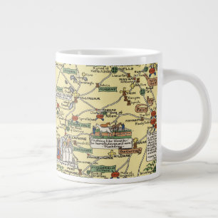 Caneca De Café Grande Mapa da Irlanda Histórica