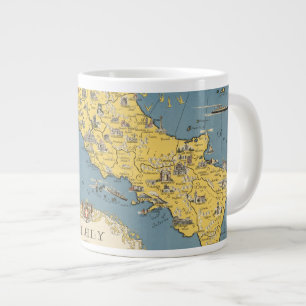 Caneca De Café Grande Mapa da Itália com Cidade do Vaticano