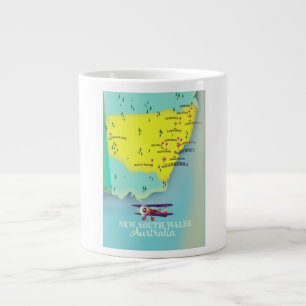 Caneca De Café Grande Mapa da Nova Gales do Sul Austrália