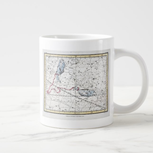 Caneca De Café Grande Mapa das Constelações Placa XXII (Direita)