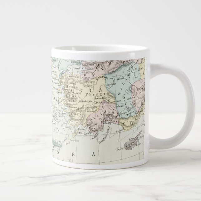 Caneca De Café Grande Mapa das Viagens Missionárias de Apostle Paul (Direita)